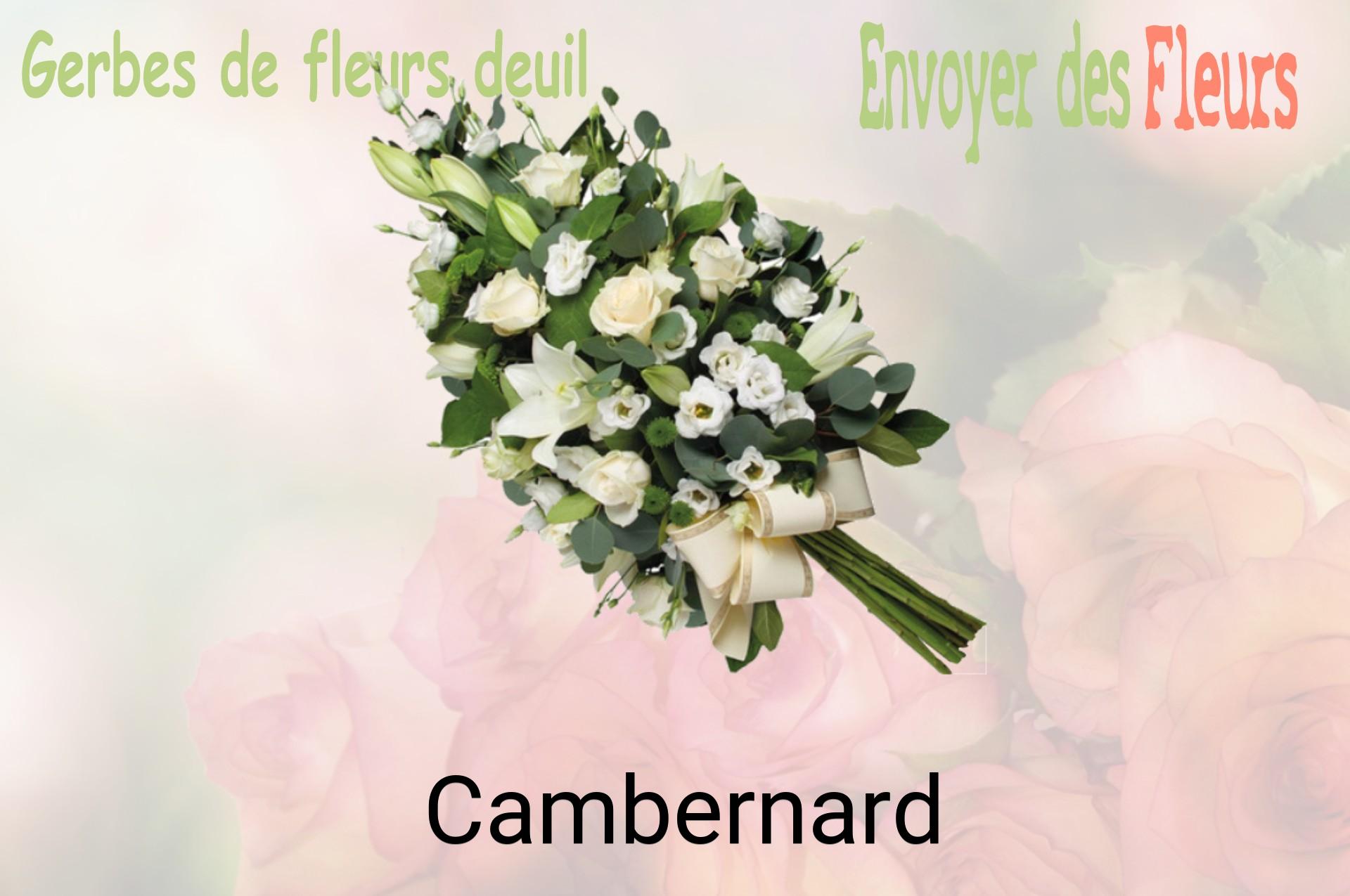 Gerbe de fleurs de deuil livrée à Cambernard